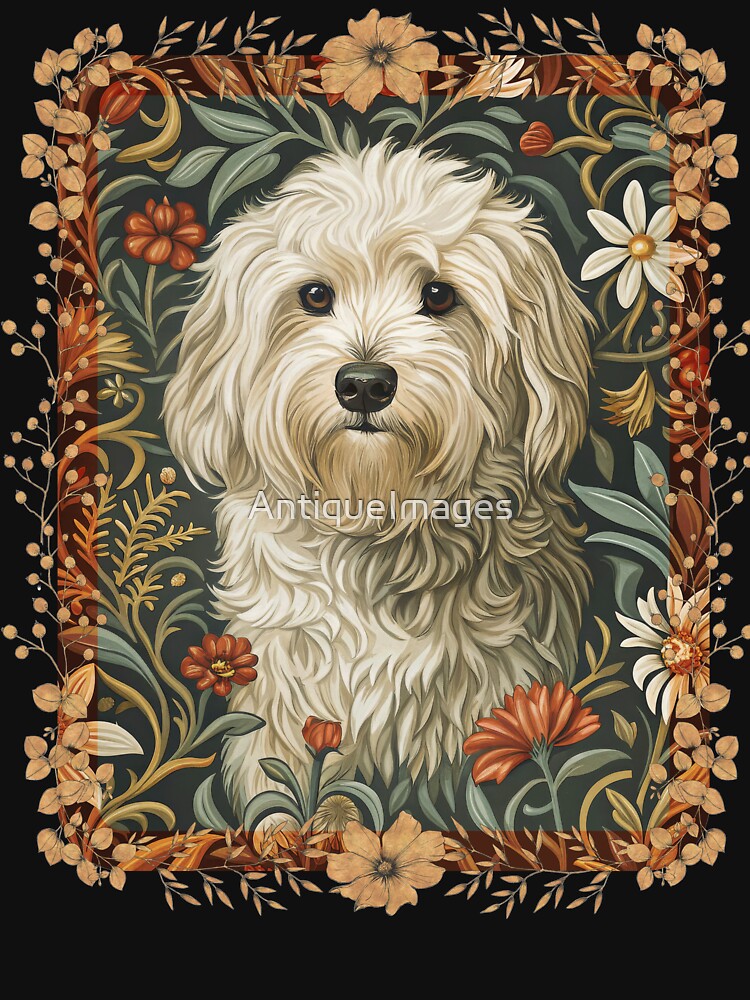 Cute White Shaggy Dog Havanese or Maltese by AntiqueImages