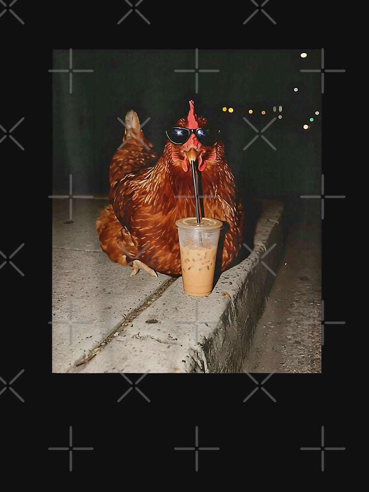 Coffee Chicken Drinking Coffee Funny by goombi-creative