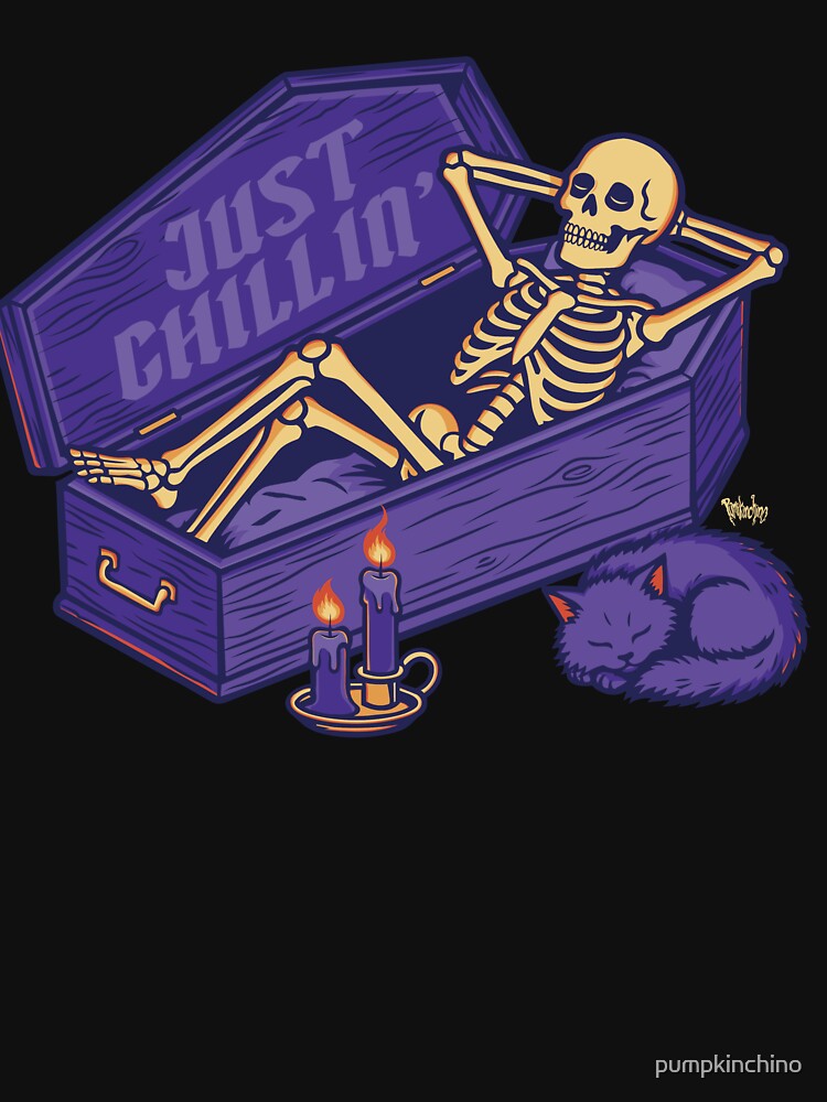 Just Chillin' Skeleton Coffin by pumpkinchino