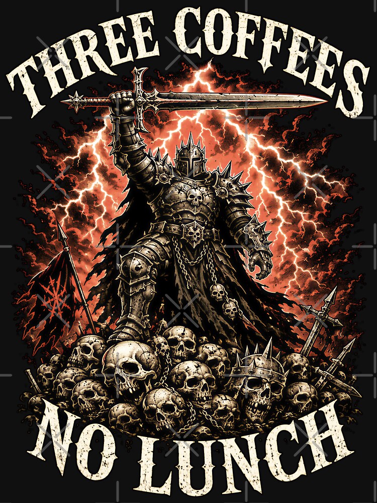 Three Coffees No Lunch Dark Fantasy Humor by Victor Shadehorn