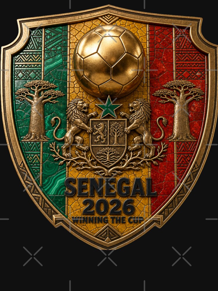 Senegal Soccer Fan Art | Luxury Crest | 2026 Soccer Tournament by BrickByDream Unisex , , , Long Sleeve Tee