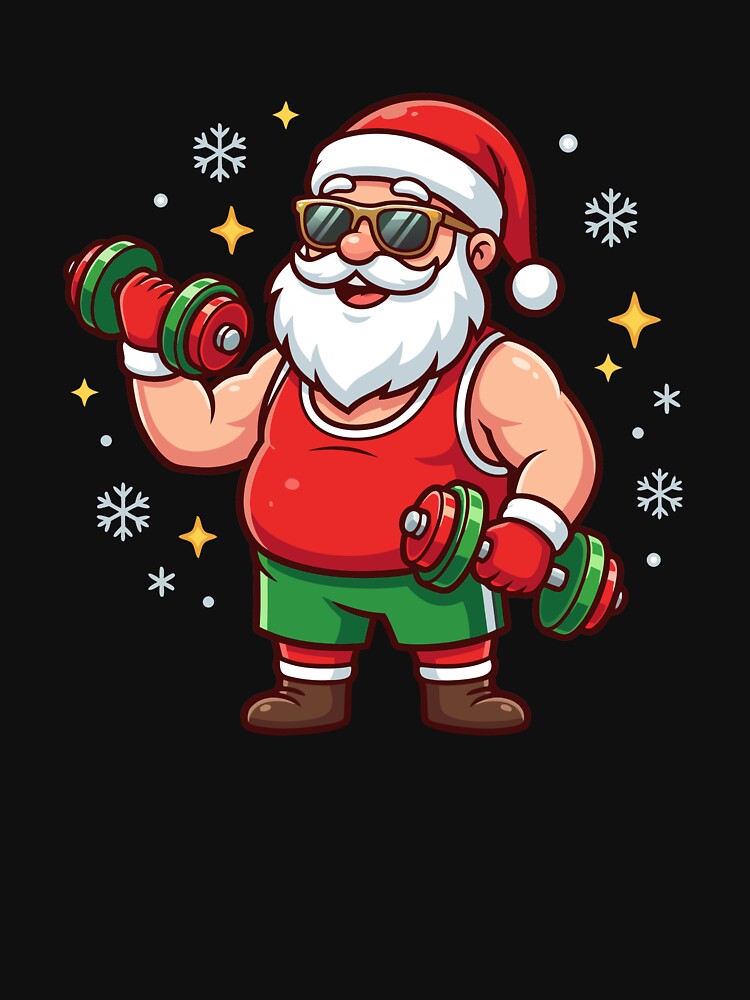 Christmas Santa Weightlifter Gym Funny Workout Santa Gear by DynamicDesign