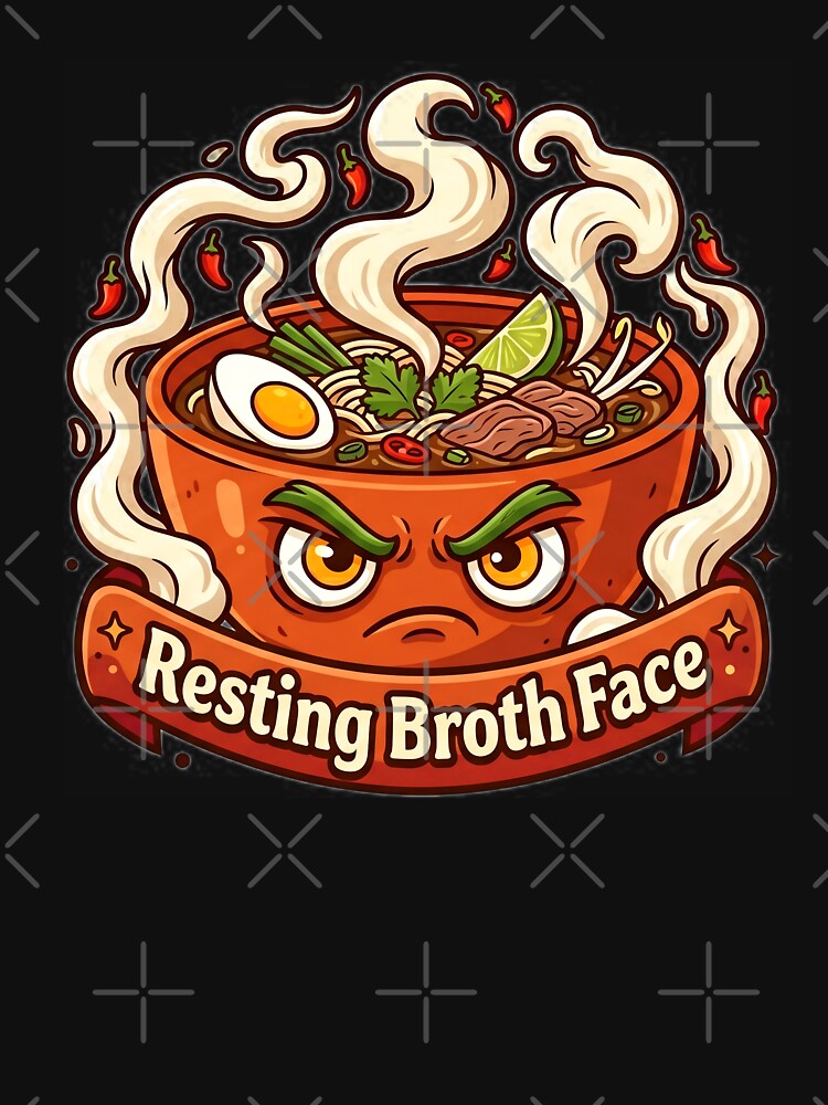 Resting Broth Face Funny Pho Soup Lover by Oommen Studio