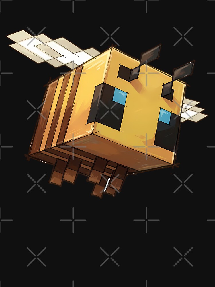 Cute Pixel Art Cube Bee - Retro Gaming Aesthetic by Andruzito