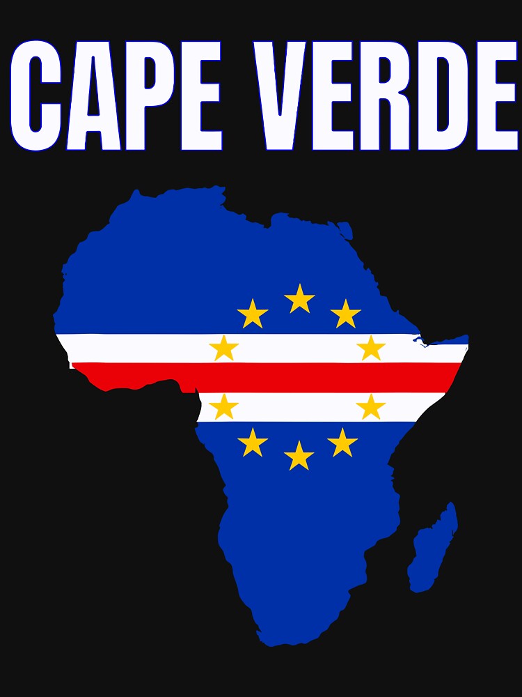 Cape Verde Africa Map Flag Cabo Verde Football Pride by DarylPope Unisex , , , Long Sleeve Tee