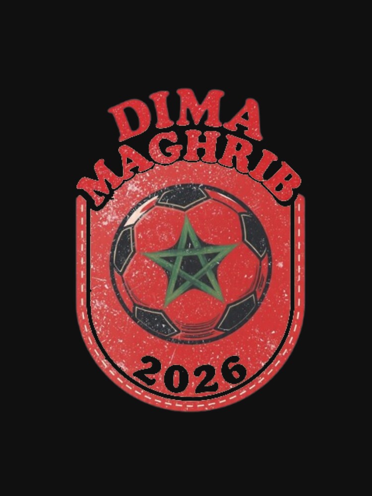 Dima Maghrib 2026 Retro Morocco Football Soccer Badge Sticker Tshirt by BodaZZ Unisex , , , Long Sleeve Tee