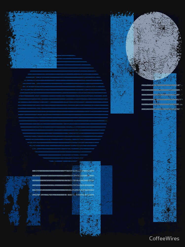 Black and Blue Tones Squares and Circles by CoffeeWires