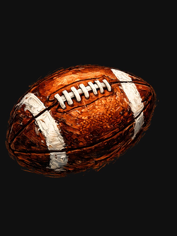 Football Oil Paint - Bold Game Day American Football Art by Lozarux Unisex , , , Long Sleeve Tee