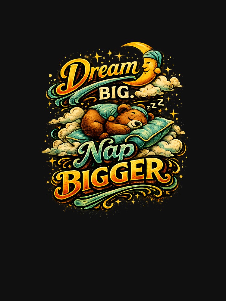 Dream Big, Nap Bigger Sticker | Funny Sleep Quote Decal for Nap Lovers, Students & Cozy Vibes by Pixel Rush