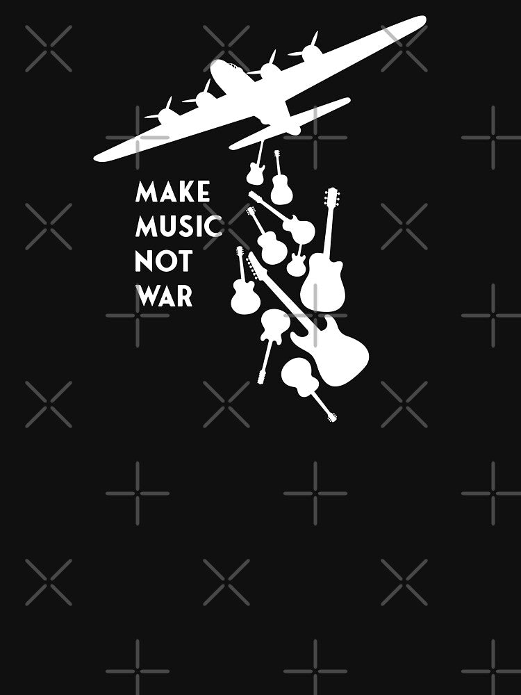 Banksy Make Music Not War White by IfDesignGroup