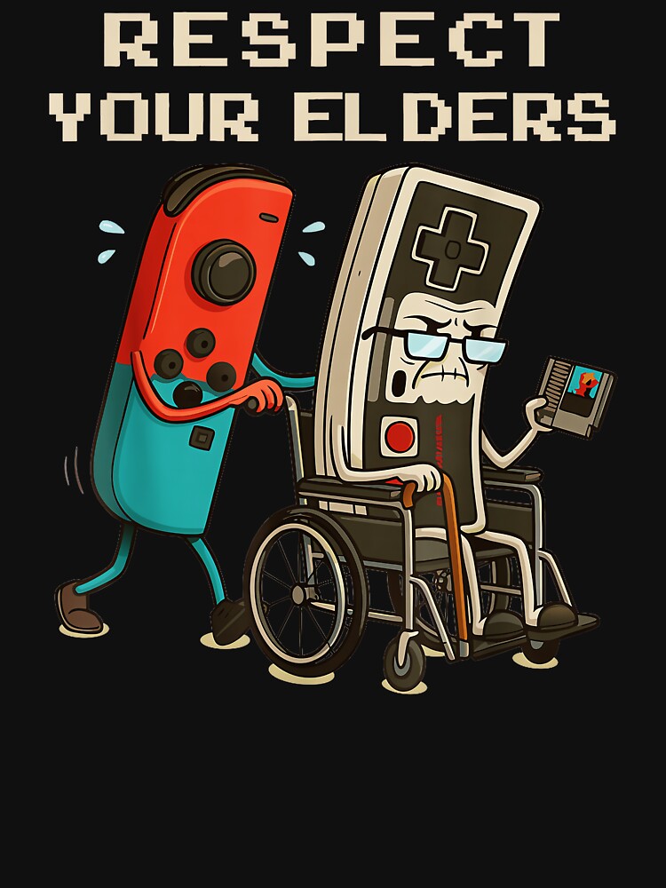 Respect Your Elders Retro Gaming Humor Gamers by AmaXONIC