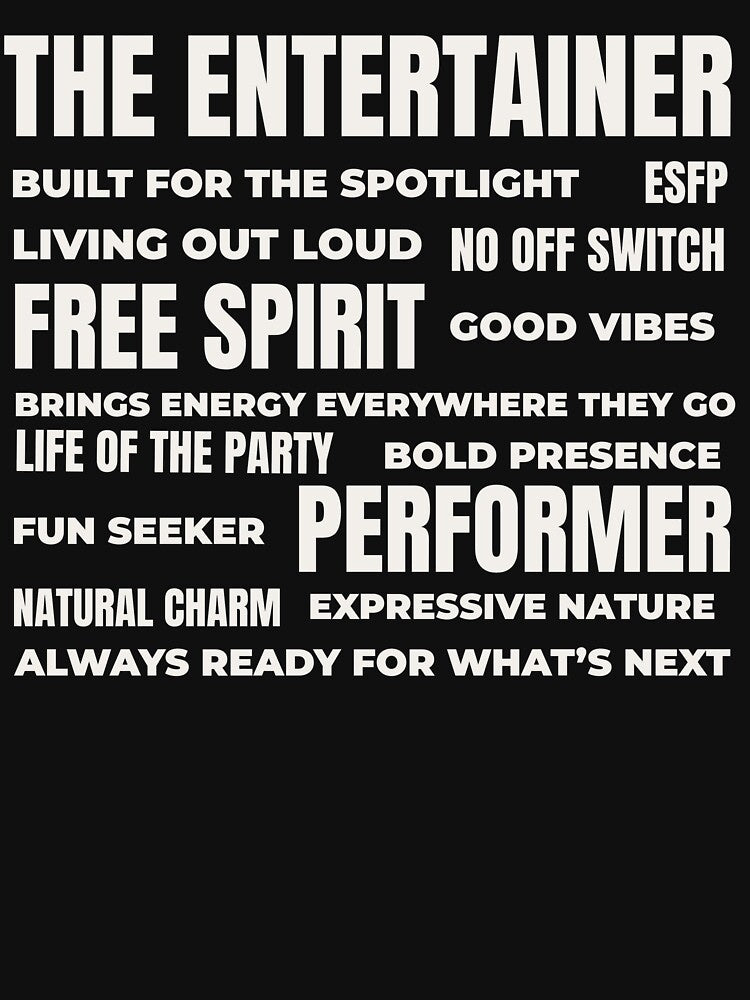 ESFP – THE ENTERTAINER TRAIT COLLAGE DESIGN | MBTI COLLAGE SERIES — ESFP PERSONALITY EDITION by WitLounge