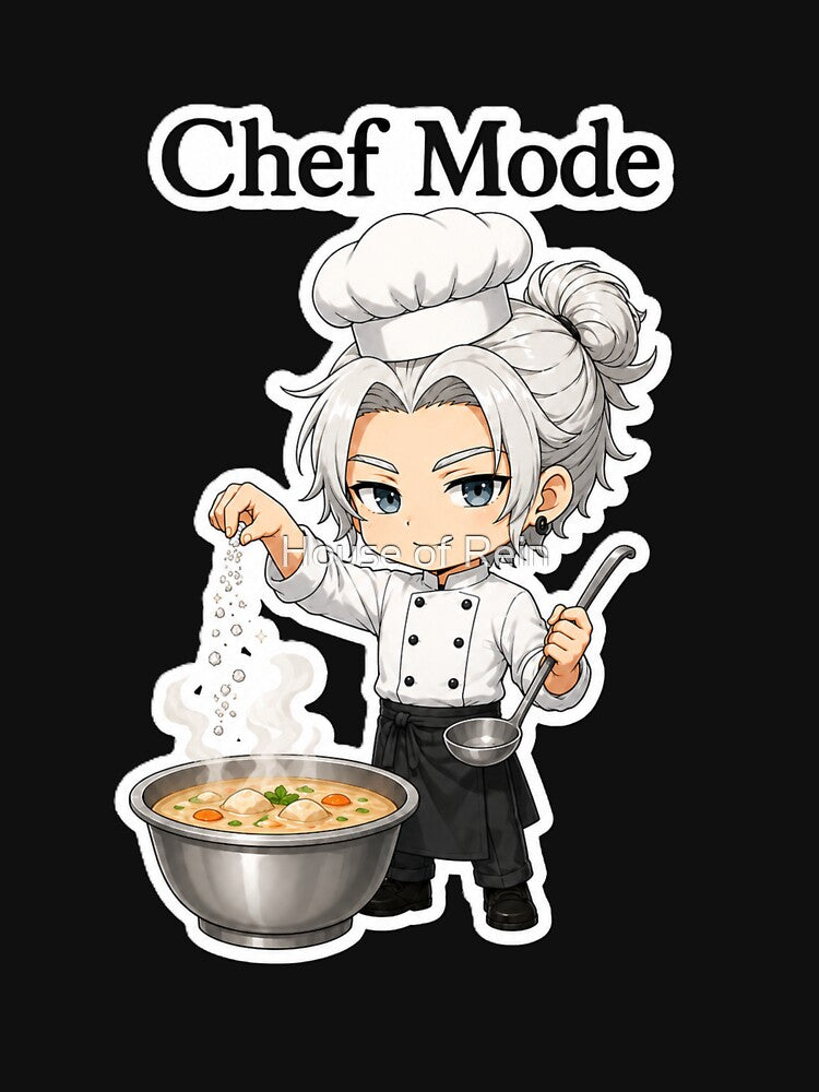 Copy of Cute Anime Chef Mode Cooking Soup - Funny Foodie Gift.Black version. by House of Rein