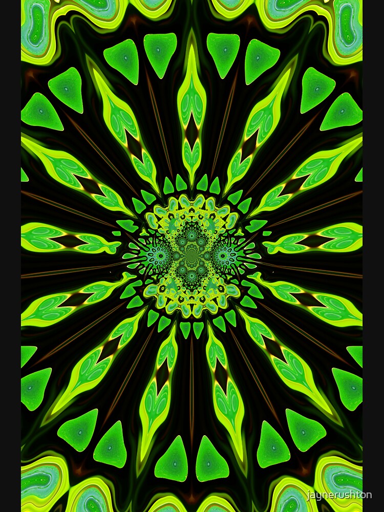 Green and Black tribal kaleidoscope pattern by jaynerushton