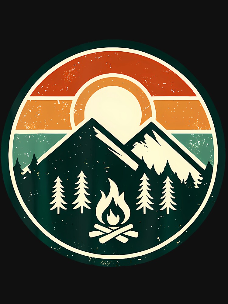 Retro Vintage Campfire Camping Camper Outdoor Camp by reeneregen