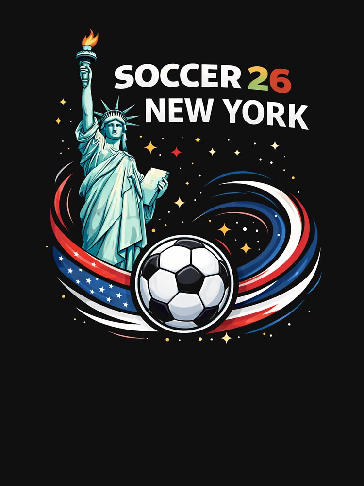 Soccer 26 New York Host City – Statue of Liberty Soccer Fan Shirt by MK-Charlie Unisex , , , Long Sleeve Tee