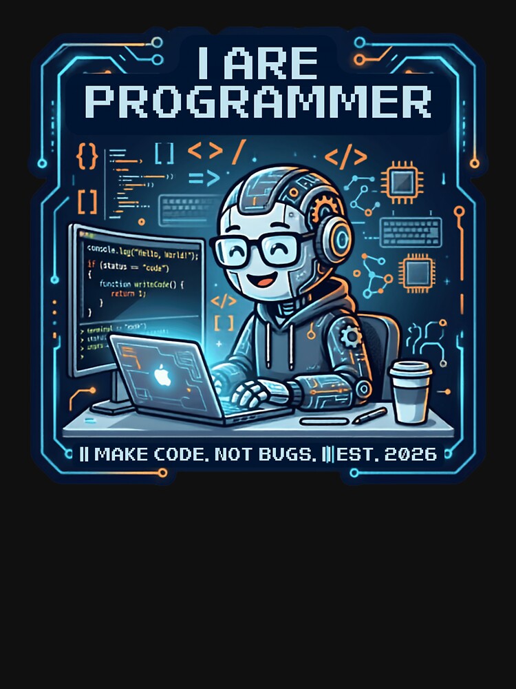 I ARE PROGRAMMER Cute Robot Coding Design by Nadir071010
