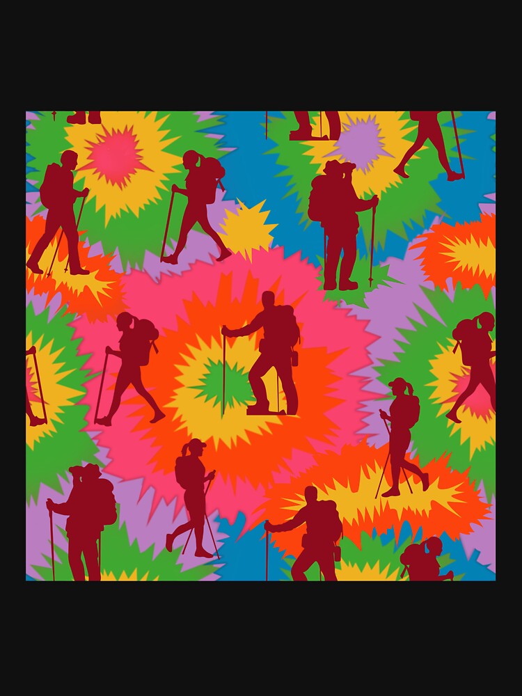 Hiking Colorful Tie Dye Vector Sport Pattern by VickyCloset