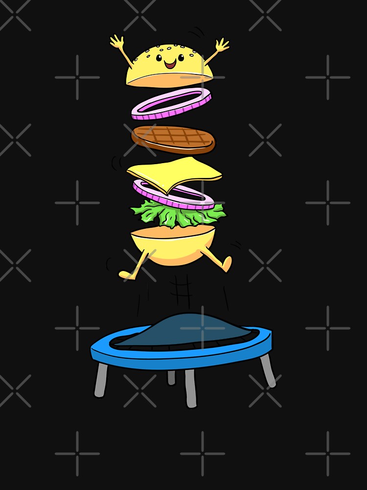Cute Foodie Food Lover Burger Fast Food Lover Trampoline Jumping Gymnastics Jump Gymnast by VollLaser