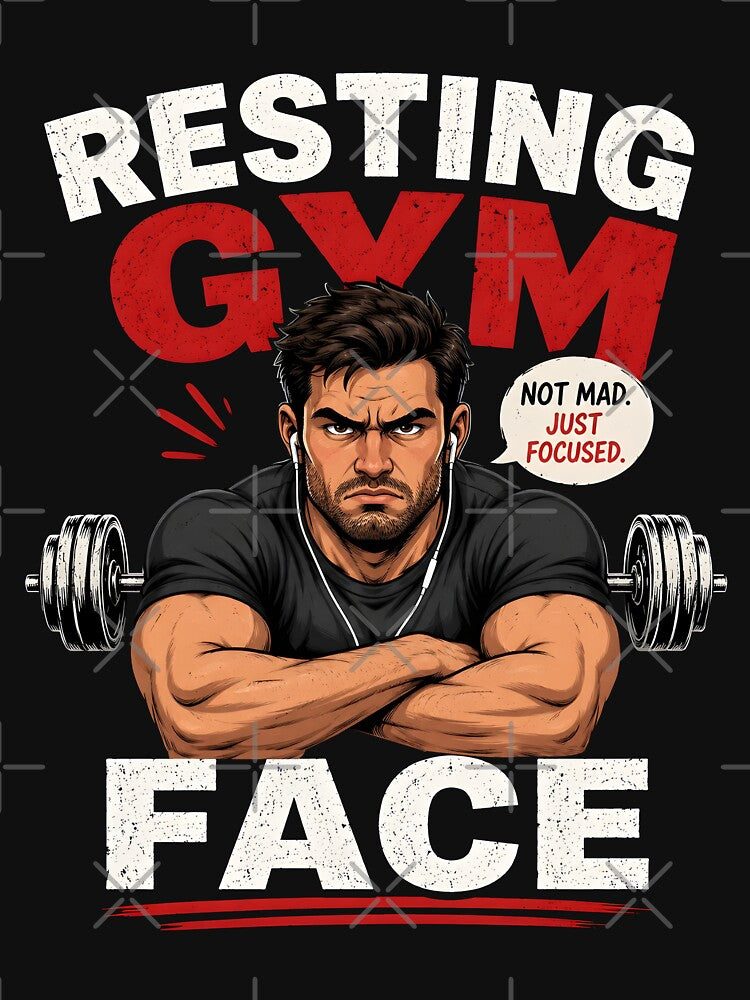 Resting Gym Face Funny Workout Design by johndesignwaves