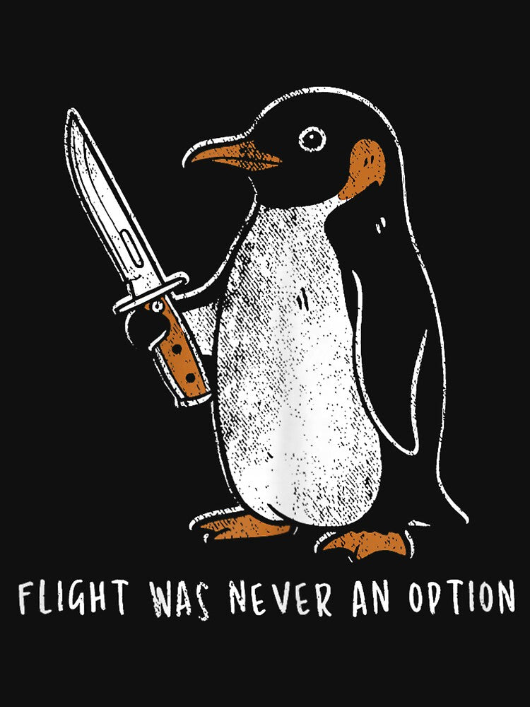 Flight was Never an Option Funny Penguin with Knife by KristineLi