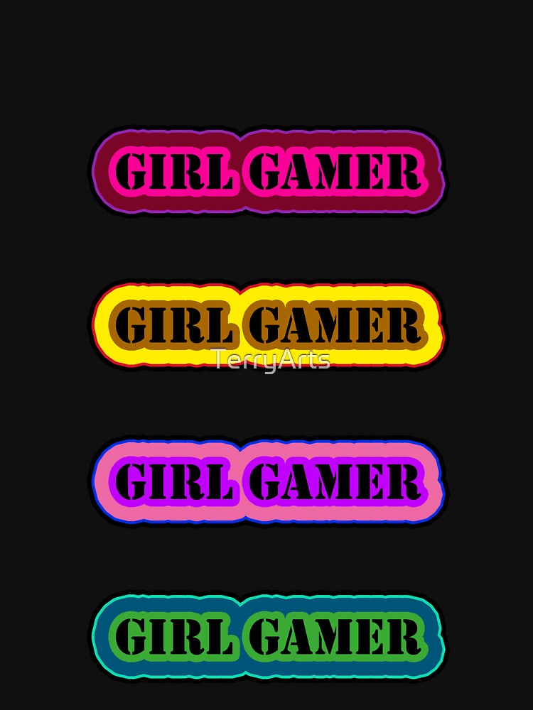 Girl Gamer Words Colorful Girl Gamer Text 4 of 4 by Beachy
