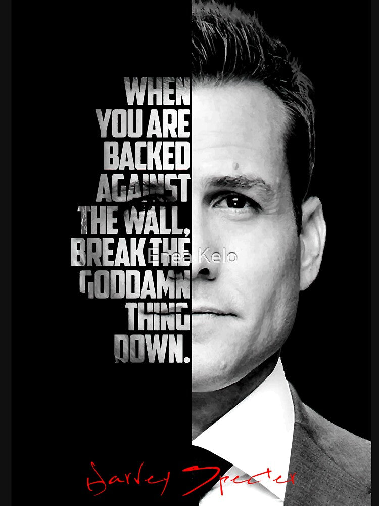 Black and white Harvey Specter quote. by Enea Kelo