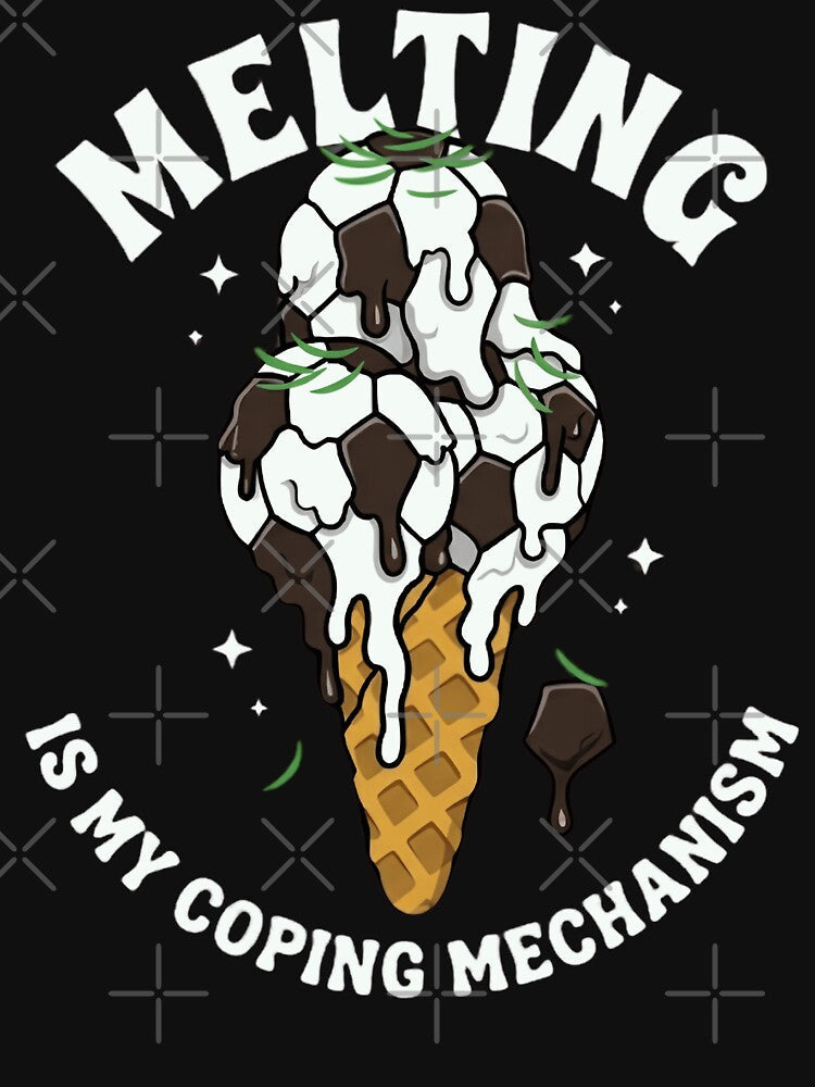 Melting Is My Coping Mechanism | Funny Soccer Athlete Humor by Cree8if Unisex , , , Long Sleeve Tee