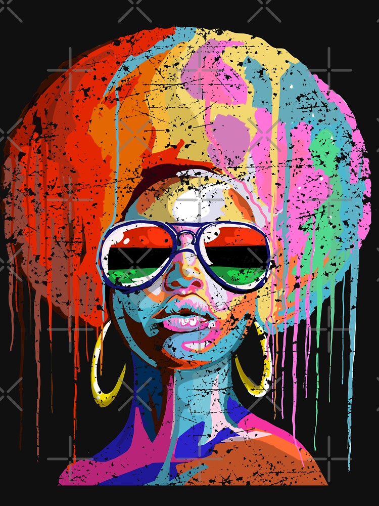Afro soul black woman in multicolour by mermaidselina