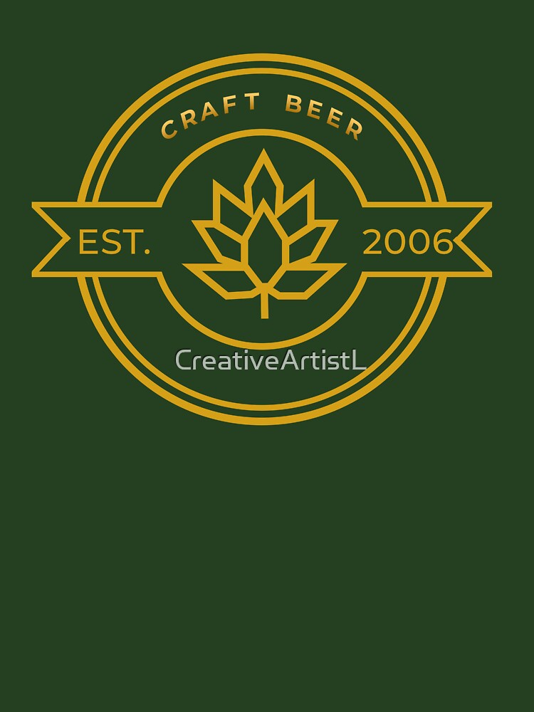 Craft Beer Est 2006 Vintage Gold Logo by CreativeArtistL