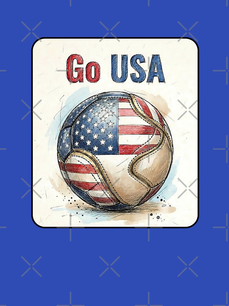Go USA Soccer Ball Flag | American Football Fan Graphic Tee by PryntedLabs Unisex , , , Long Sleeve Tee