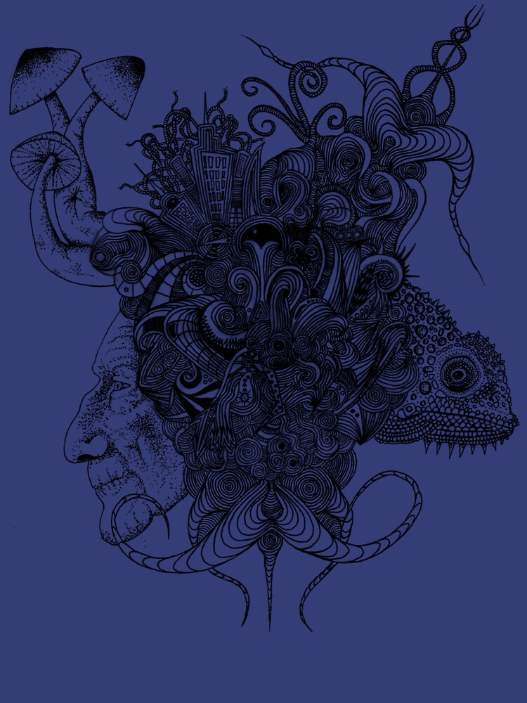 Psilocybinaturearthell Psychedelic Ink Illustration by theredspell