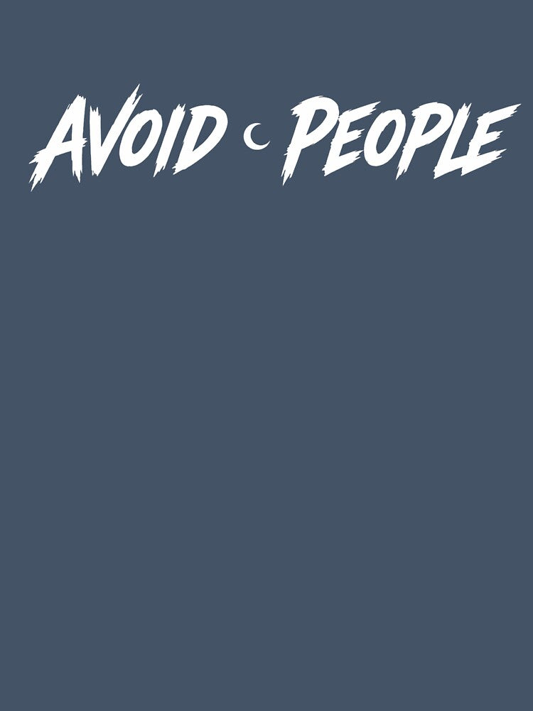 Avoid People – Introvert Moon Aesthetic | Anti Social Minimalist Quote by SkullVor