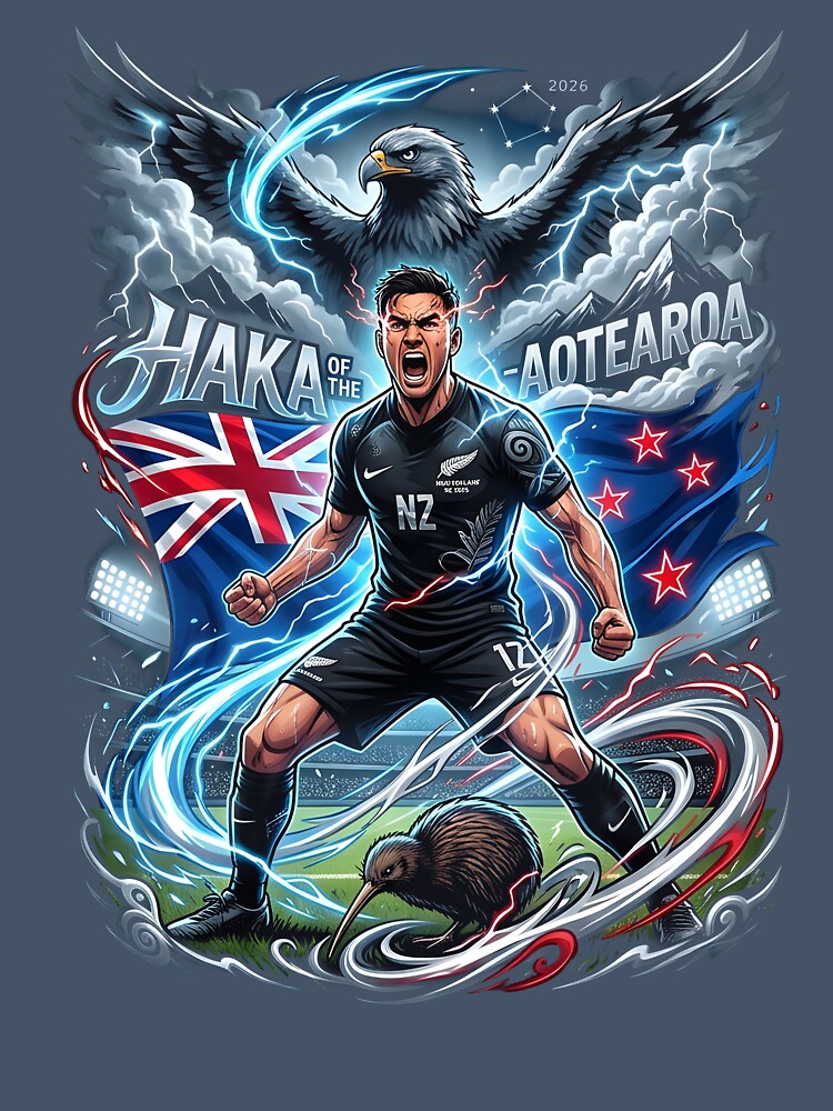 Haka Of The Aotearoa New Zealand - World Cup 2026 by VoidAnimeStudio Unisex , , , Long Sleeve Tee