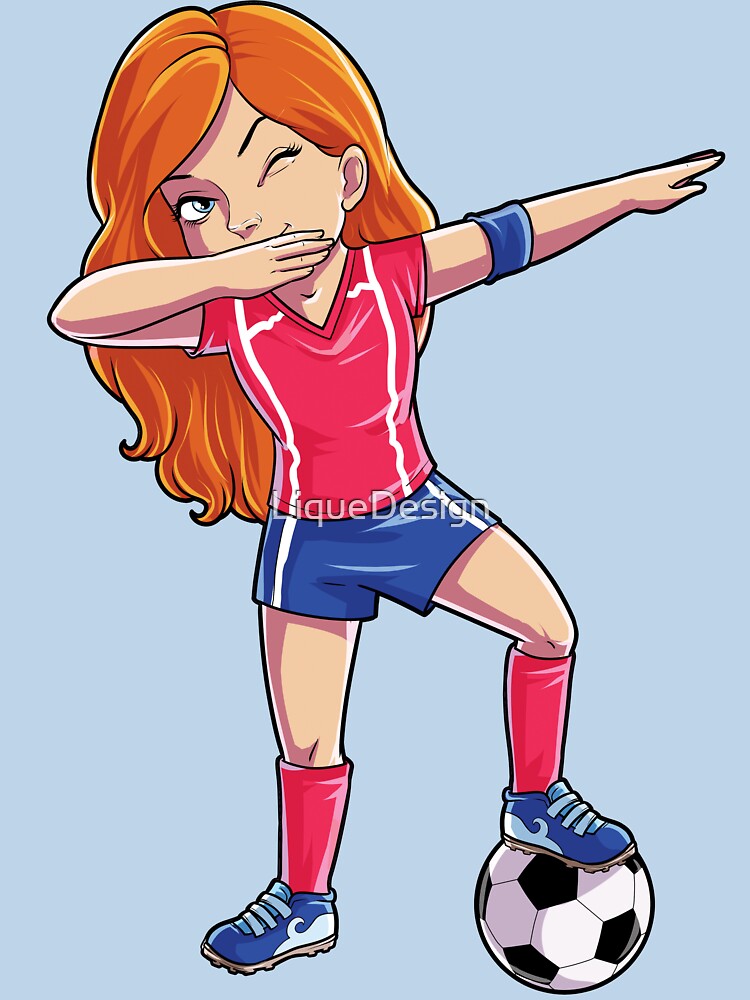 Dabbing Soccer Girl Dab Dance T shirt Funny Football Tee World Cup 2018 by LiqueGifts Unisex , , , Long Sleeve Tee