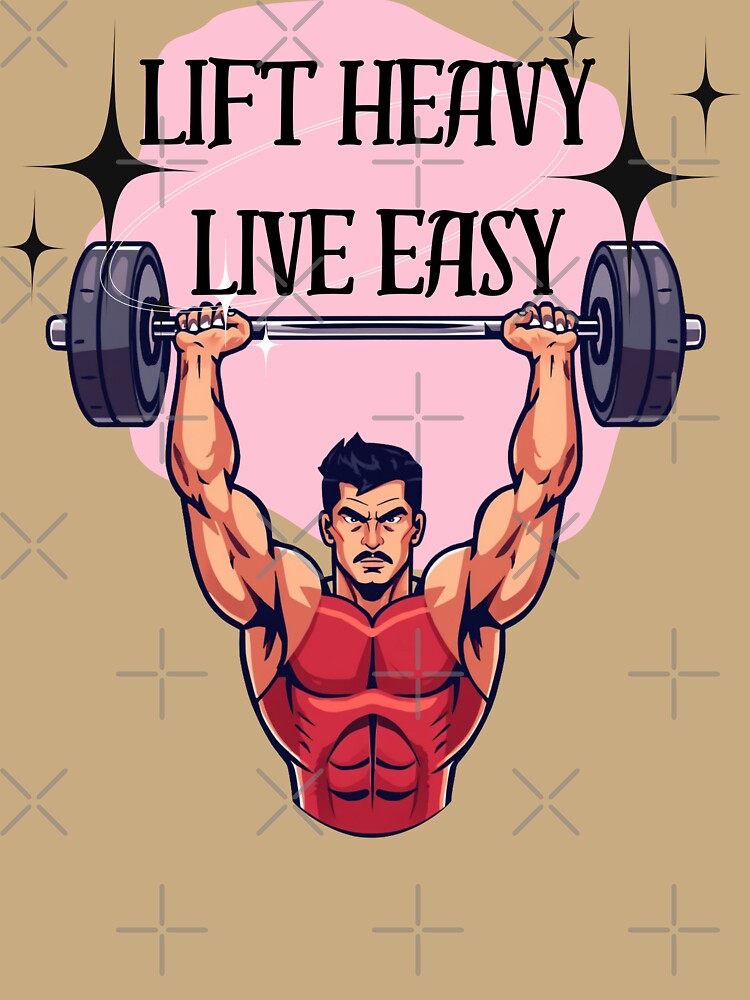 Lift Heavy Live Easy Gym Motivation Weightlifting Design by Palette _Vibes