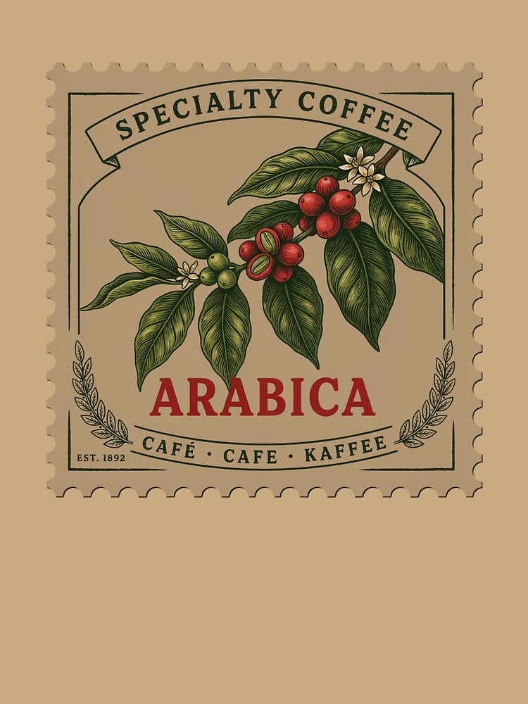 Arabica Coffee Plant Vintage Botanical Illustration – Specialty Coffee Cherries & Coffea Arabica by ArcticFoxStudio