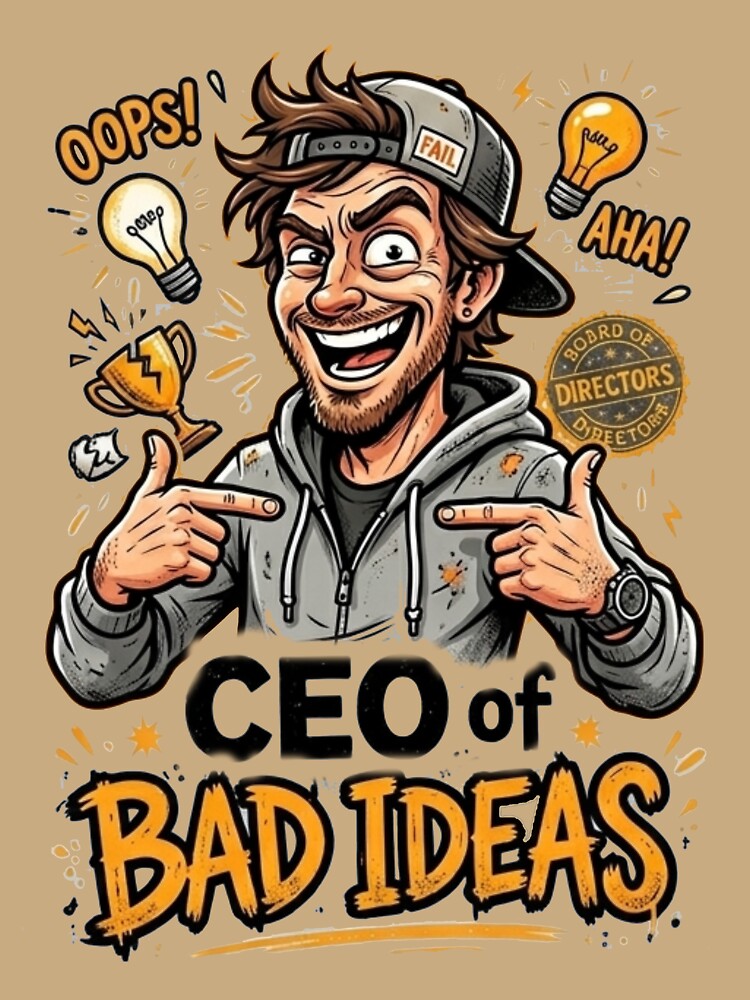 CEO of Bad Ideas | Funny Sarcastic Office Humor Graphic T-Shirt by RebellionShop