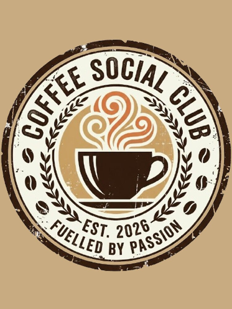 Coffee Social Club Vintage Coffee Design | Fueled by Passion Retro Coffee Lover Gift by CreativeNest Prints