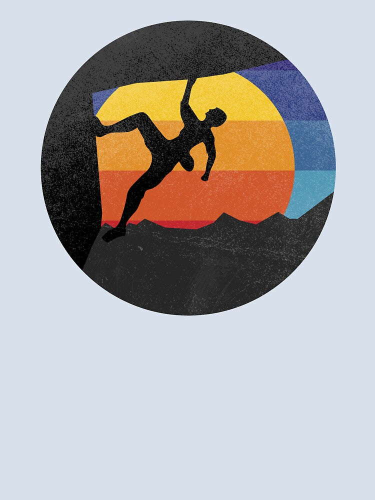 Retro Free Solo Climbing Tee by Ian King