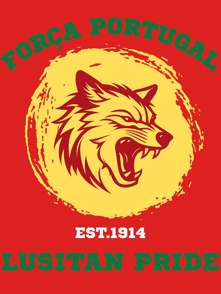 Forca Portugal Wolf Football Fan Graphic by WildTrace Unisex , , , Long Sleeve Tee