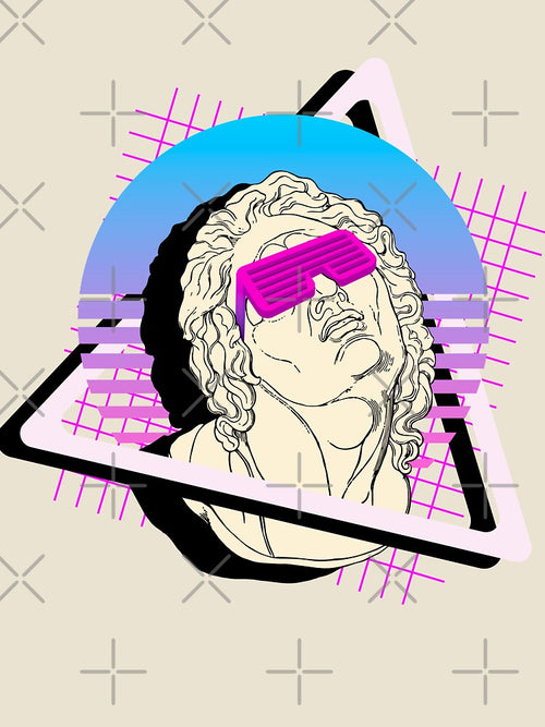 80s & 90s Aesthetic Vaporwave Statue Swag Style Design print by D-C-Designs