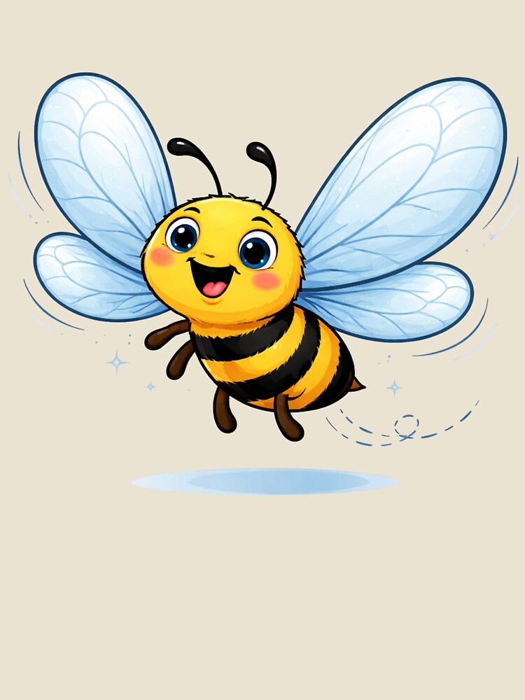 Funny cartoon bee with oversized wings by PriyankaSonara