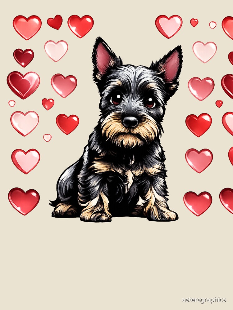 Cute Schnauzer Dog Mom Love Sticker | Kawaii Retro Puppy Hearts Aesthetic by astersgraphics