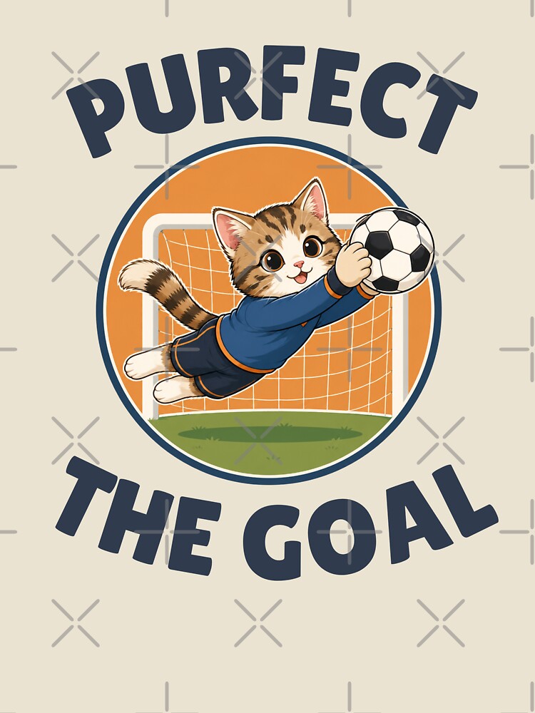 Purfect the Goal Cute Cat Soccer Goalie by Mirsh-design Unisex , , , Long Sleeve Tee