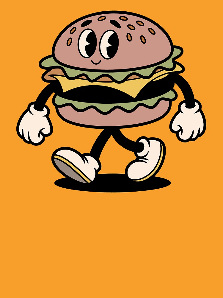 Retro Cartoon Burger by thirdattemptt