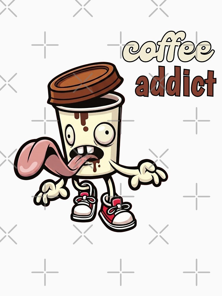 Coffee Addict Crazy Coffee Cup Character - Funny Caffeine Lover Design by InfiniteOrbit