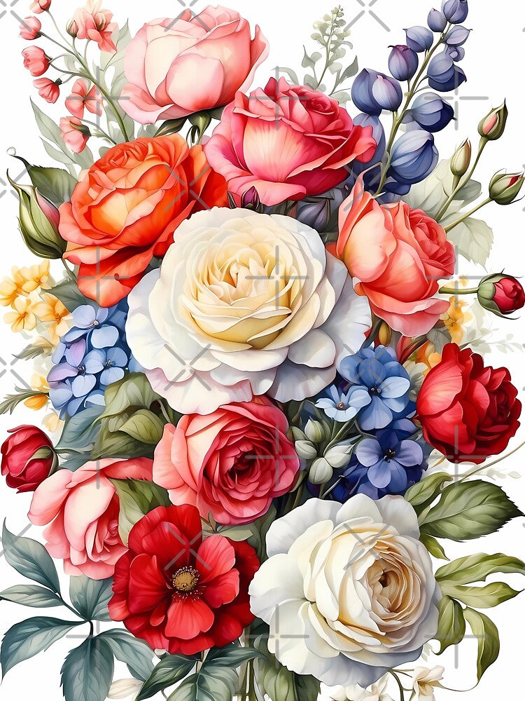 Eternal Blooms: Roses, Hydrangeas, Poppies, and Delphiniums by Chicandcool