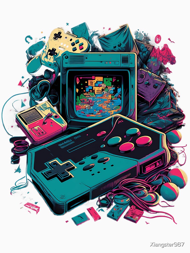 90s retro gaming with vivid colours by Xiangster987