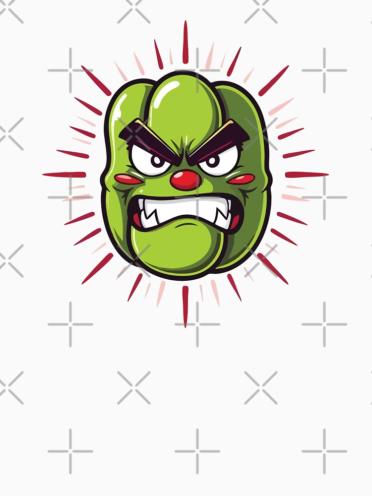 Angry Bell Pepper – Funny Food Cartoon Character by CrownedCanvas